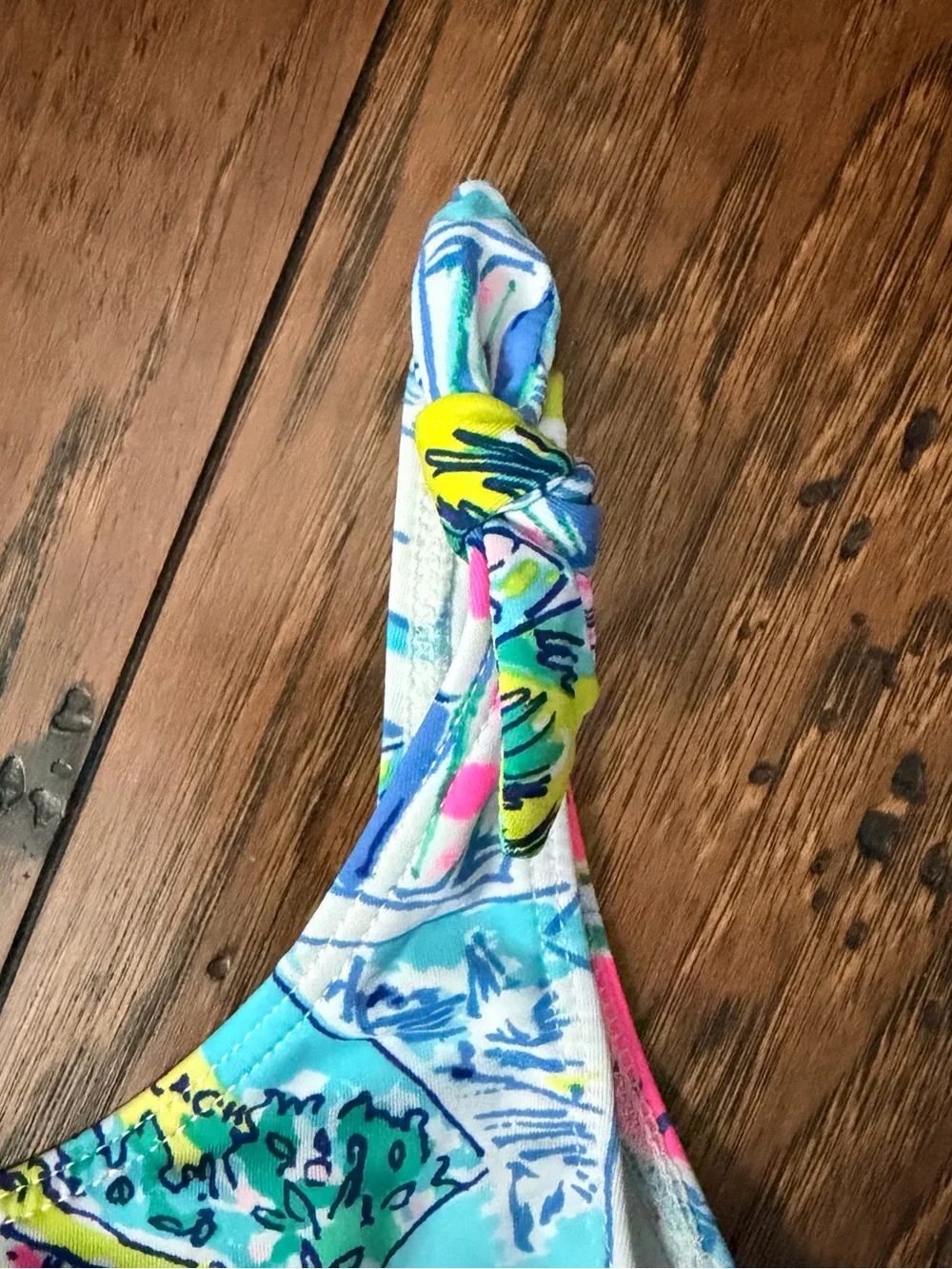 Lilly Pulitzer Kids One-Piece Swim Suit with Ruffle - Greetings from Palm Beach